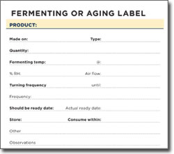 FERMENTING LABELS